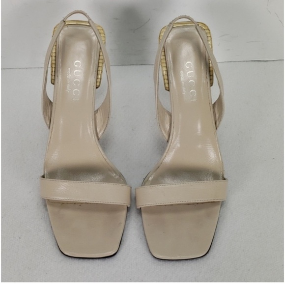 Tom Ford for Gucci Women's Vintage Cream Slingback Sandals Size 8.5 - Picture 1 of 8